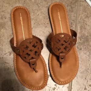 Tan report sandals
